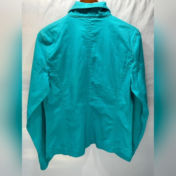 French Dressing Jeans Denim Jacket Turqoise Size Small - Picture 2 of 5